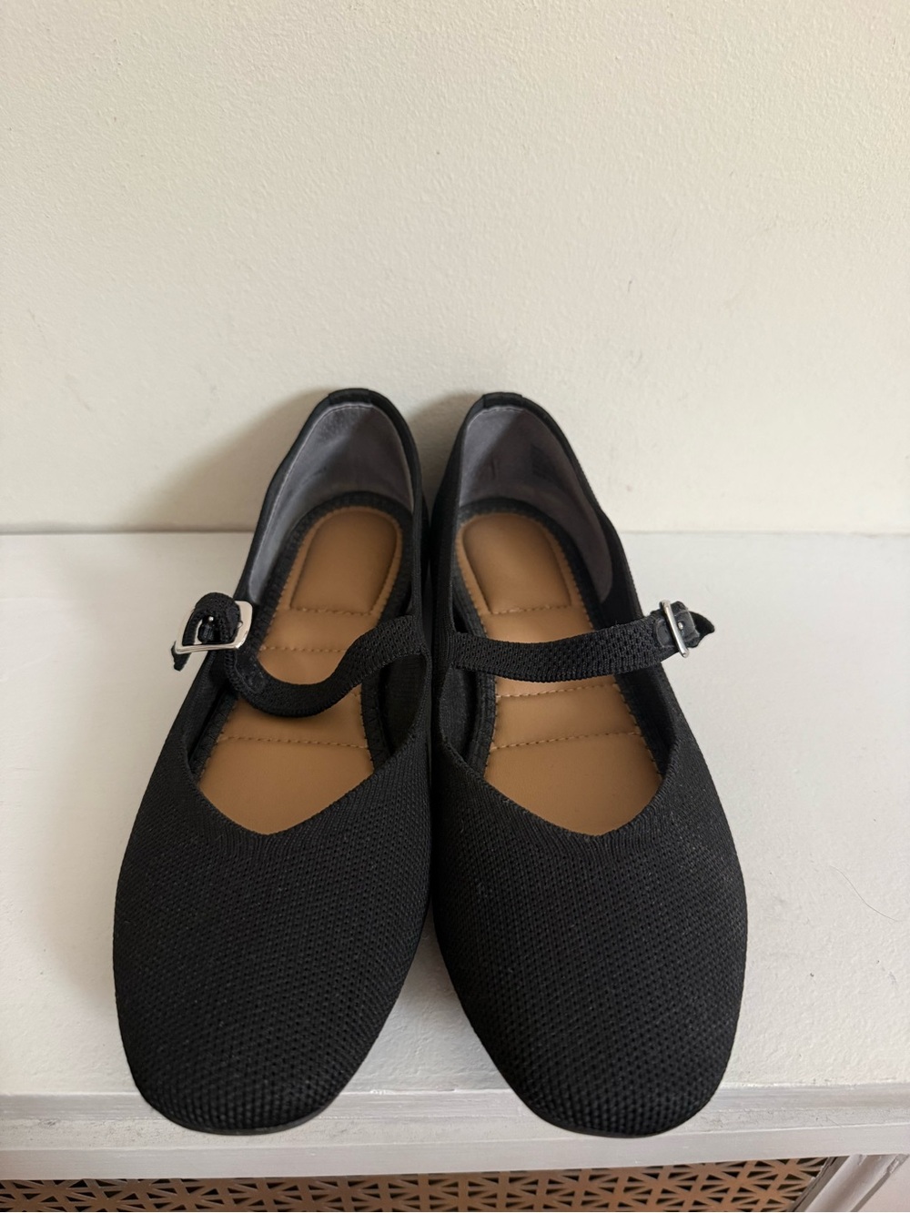 Kelly & Katie Black Mary Jane Flats with Buckle Strap